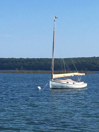 Sailboat in harbor at Washington Island in Wisconsin